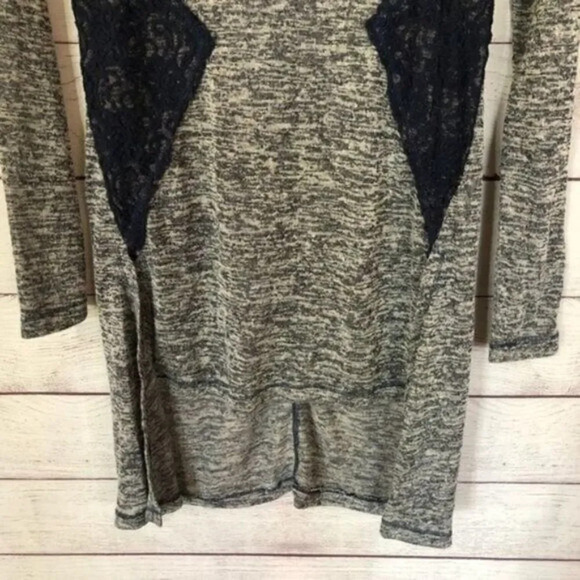 Eyeshadow High Low Gray Blue Lace Long Sleeve XS - Picture 4 of 6